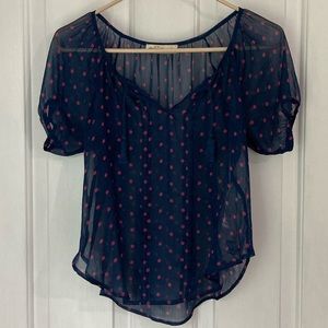 - Abercrombie and Fitch mesh Polkadot shirt.